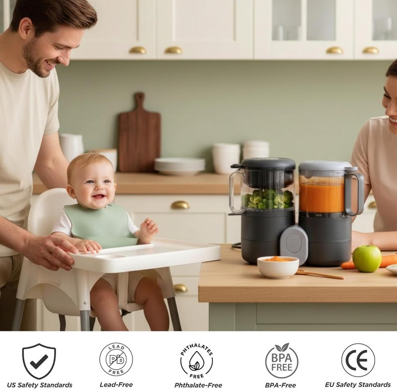 Goodscious Baby Food Maker Steamer and Blender, 4 in 1 Multifunction Baby Food Processor and Steamer with Blender, Defrosting & Reheating, Use as Puree Maker and Grinder Machine for Feeding Set Essentials, 68 oz - Image 5